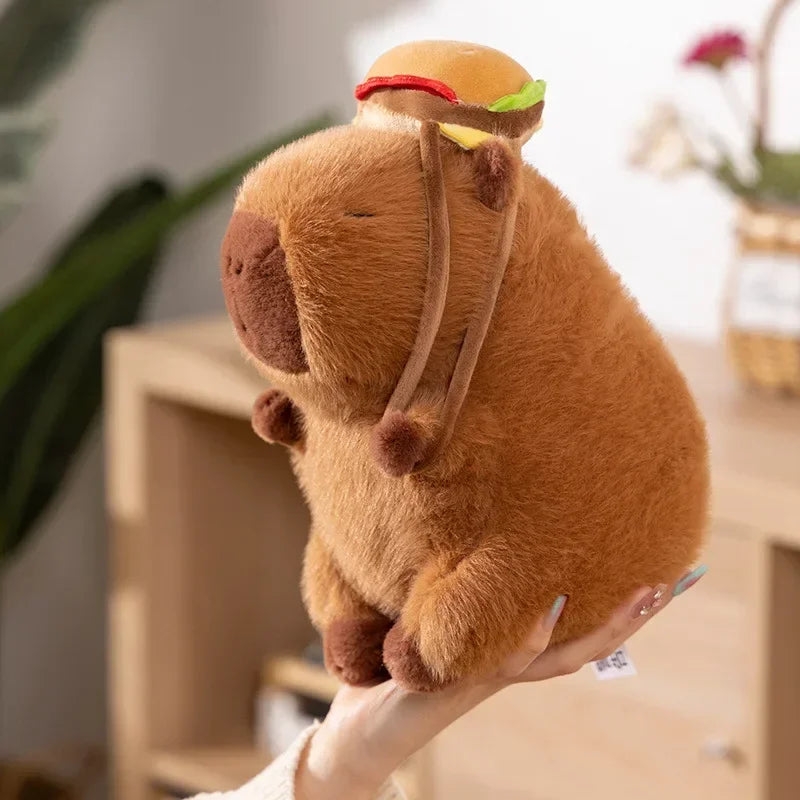 Capybara Hamburger Backpack Plush