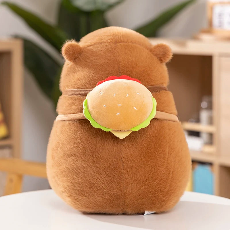 Capybara Hamburger Backpack Plush